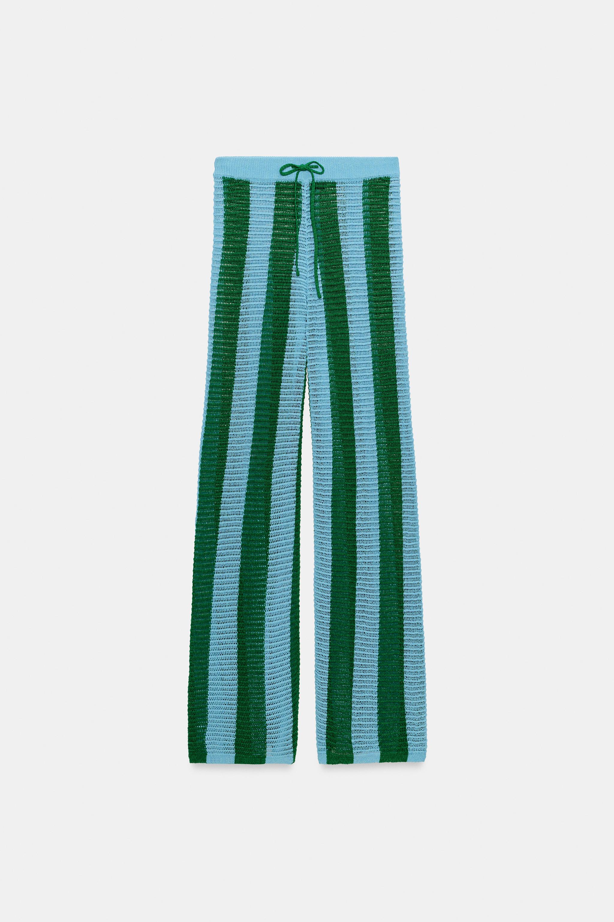PANTALON EN MAILLE À RAYURES